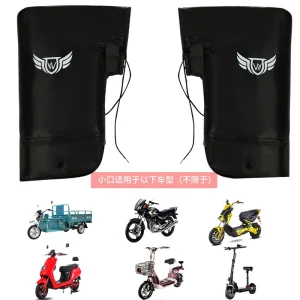Housses de guidon moto d&rsquo;hiver imperméables coupevent universelles pour scooter vélo motoneige sécurisées matériaux synthétiques antidérapants