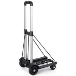 Camion à main pliant, chariot utilitaire de Construction solide à 4 roues avec tige télescopique en aluminium, courses à roulettes pliables