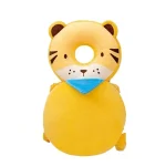 Anneau de bain tigre en tissu doux sécurité bébé bain confortable design animé jaune bleu marron 03 ans