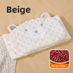 Bande ventrale pour bébé en tissu doux soulagement des gaz coussin chauffant à haricots rouges kit apaisant beige