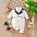 Robe de vacances bébé garçon style gentleman combinaison printempsautomne manches longues costume mariage fleurs fille