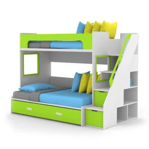 Lit superposé pour enfants meuble enfant design lit à étages avec rangement couleurs vives moderne et sécuritaire