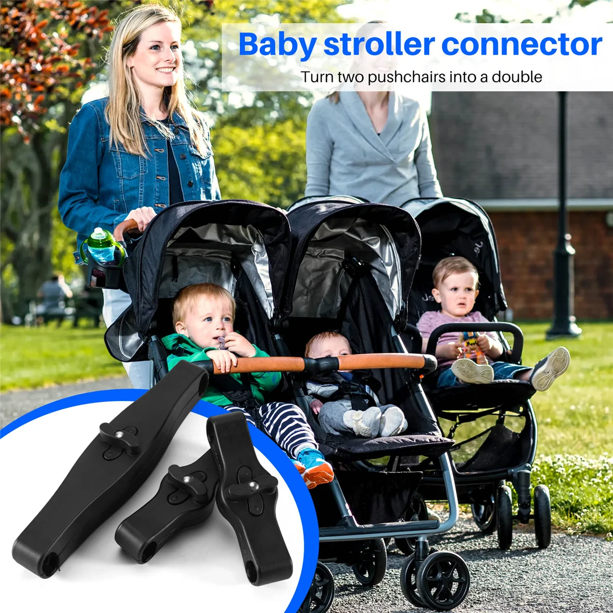 Connecteur universel poussette multifonction fixation robuste 3 tailles accessoires bébé portage sécurisé