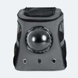 Sac à dos pour animaux de compagnie design capsule spatiale ventilation optimale transport d&rsquo;animaux de compagnie sac de voyage pour chats chiens小型 matériaux nylon fermeture éclair style moderne sécuritaire