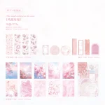 Papier décoratif vintage scrapbooking journal intime collage mémo 28 feuilles autocollants motifs floraux marbrures romantique féminin créations artisanales qualité premium