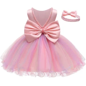Robe de fête pour enfant fille style princesse tulle rose scintillant robe de bal occasion spéciale 26 ans