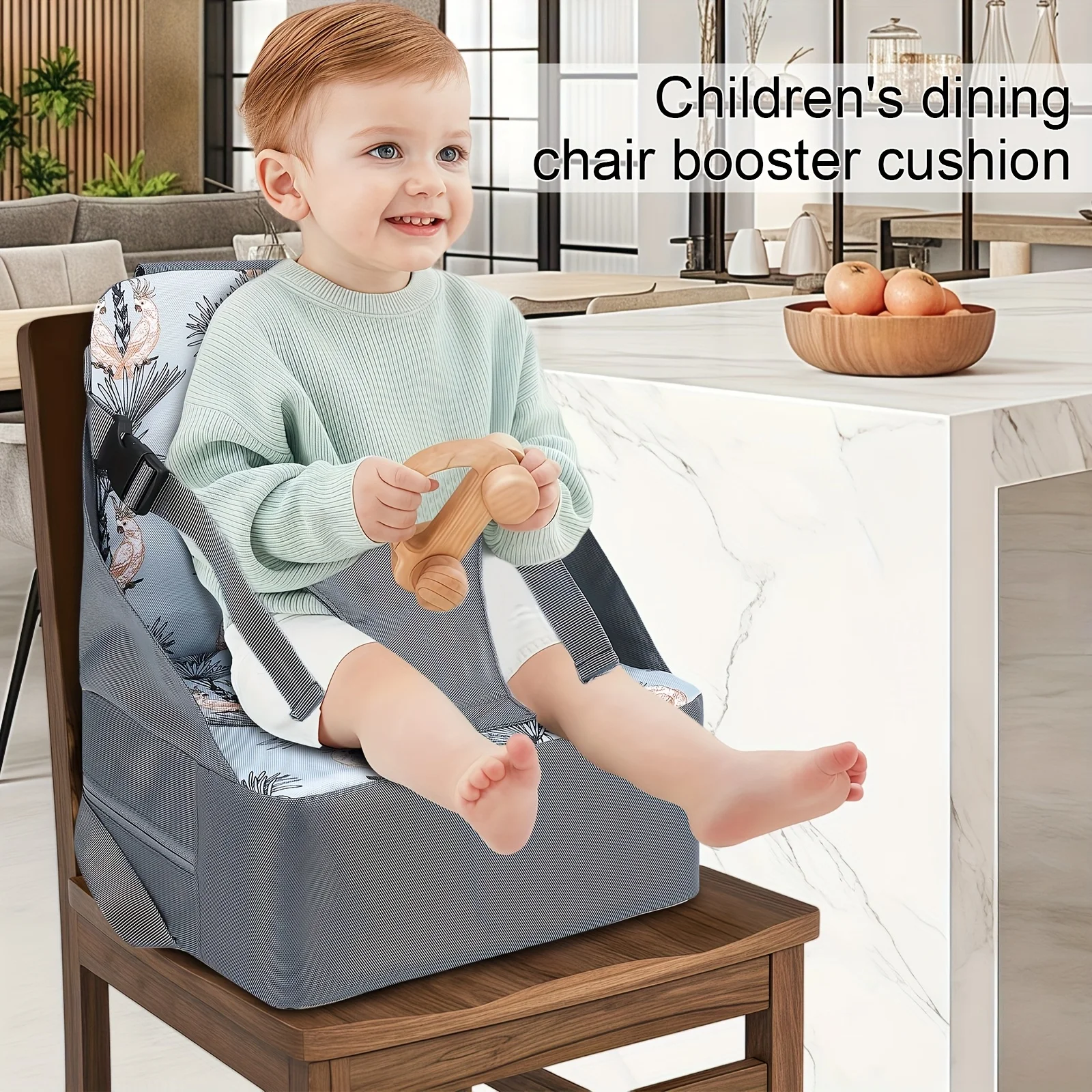 Rehausseur de chaise haute portable bébé siège dînette pliable antidérapant tissu polyester motifs animaux 03 ans cadeau Noël vacances