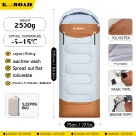 Sac de couchage Kai ROAD 3 saisons polyester extérieur doublure polycoton rembourrage rayon design reachthrough camping voiture randonnée outdoor