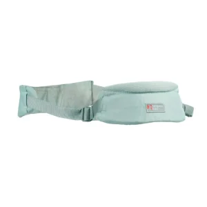 Portebébé ergonomique design moderne ceinture de portage confortable respirant rembourré couleur verte pâle usage quotidien port avant matériau polyester béaba équivalent