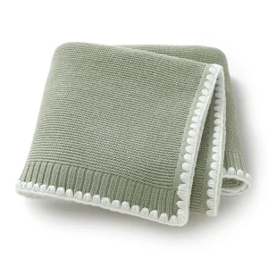 Couverture tricotée bébé plaid doux 90x70cm pompons bordure literie nouveauné usage intérieur/extérieur mode moderne 100% acrylique 安全 douceur bébé fille/boy Couverture tricotée bébé plaid doux 90x70cm pompons bordure literie nouveauné usage intérieur/extérieur mode moderne 100% acrylique 安全 douceur bébé fille/boy