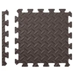 Tapis de jeu en mousse pour bébé sans BPA antidérapant puzzle durable matériau écologique tapis d&rsquo;éveil chambre bébé salle de sport design simple couleur brun uni