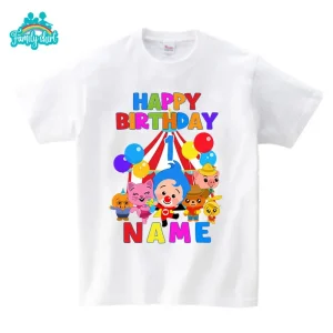 Tshirt anniversaire enfant 1ère année design festif ballons vêtement bébé confortable tenue famille unisexe coton