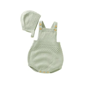 Body bébé romper unisexe 2 pièces set bonnet tricot soft knit bébé 024m confortable pratique style intemporel