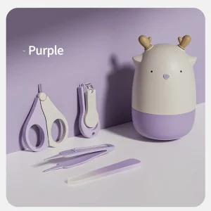 Ensemble de soins des ongles pour bébé ciseaux de sécurité anticlip coupeongles lime pince à épiler design animal violet Little Dee Ensemble de soins des ongles pour bébé ciseaux de sécurité anticlip coupeongles lime pince à épiler design animal violet Little Dee