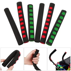 Couverture poignée poussette doux grip revêtement manche chariot bébé EVA foam cushion antidérapant ergonomique 2 pièces noir vert rouge Couverture poignée poussette doux grip revêtement manche chariot bébé EVA foam cushion antidérapant ergonomique 2 pièces noir vert rouge