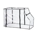 Housse de pluie transparente pour wagon bébé imperméable 抗风 fermeture éclair cadre métal noir protection extérieure accessoire poussette