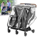 Housse de protection universelle pour poussette double 防pluie transparente parepoussière adapté aux jumeaux accessoire de voyage extérieur