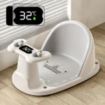 Litière intelligente pour chat avec affichage numérique température confort animalerie design moderne