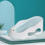 Baignoire bébé portable antidérapante design oiseau bleu blanc 06 mois facile à nettoyer moderne ergonomique
