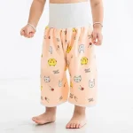 Pantalon de couche imperméable pour bébé antifuite lavable apprentissage toilette prévient l&rsquo;énurésie design animé coton doux orange 712 ans