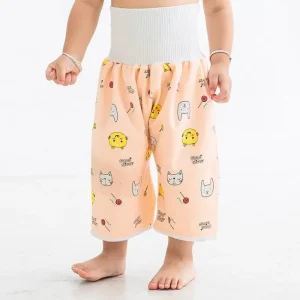 Pantalon de couche imperméable pour bébé antifuite lavable apprentissage toilette prévient l&rsquo;énurésie design animé coton doux orange 712 ans