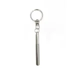 Stylo rétractable portable en acier inoxydable avec anneau porteclés design moderne usage quotidien compact et durable