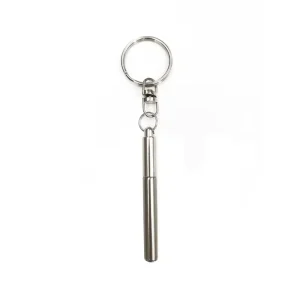 Stylo rétractable portable en acier inoxydable avec anneau porteclés design moderne usage quotidien compact et durable