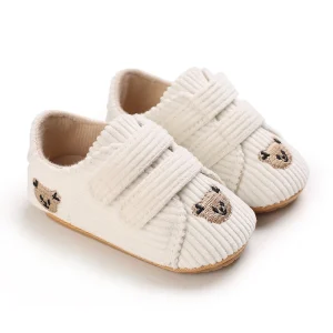 Chaussures bébé filles garçons chaussons en coton brodés visage ours antidérapant doux chauds 012 mois