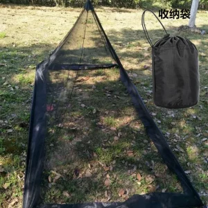 Moustiquaire triangulaire camping portable antimoustiques noir adaptée voyages loisirs