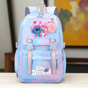 Sac à dos enfants Lilo & Stitch design animé 多 compartiments bretelles rembourrées idéal pour l’école et les loisirs Sac à dos enfants Lilo & Stitch design animé 多 compartiments bretelles rembourrées idéal pour l’école et les loisirs