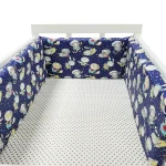 Parechocs Ushaped pour lit bébé housse coton rembourrée fermeture éclair poignées amovibles protection lit bébé 30x200cm