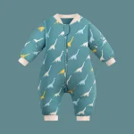 Combinaison de sommeil bébé 036 mois tissu coton polyester fermeture éclair motifs dinosaures confort hiver Usage nocturne/jour Unisexe Design ludique