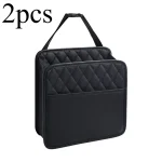 Organisateur sac voiture rangement multifonctionnel sac banquette arrière imperméable portable polyester matelassé noir double compartiment poche extérieure sangle de transport facile à nettoyer