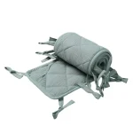 Coussin bébé antiglissade en coton coussin chaise avec sangles protection pour nouveauné couleur verte pâle design moderne minimaliste 60x15cm