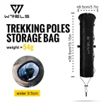 Sac de rangement pour poteaux de randonnée WRELS extérieur léger imperméable poche en os de poisson serrage sécurisé noir