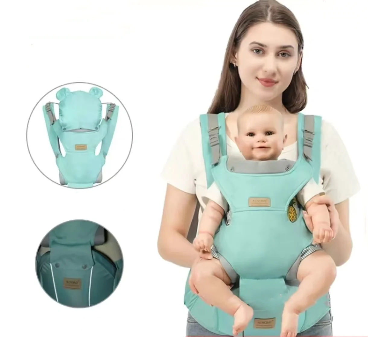 Sangles de sac à dos Anca 3 en 1 pour bébé 03 ans ergonomiques multiusages avec capuchon protecteur design moderne facile à utiliser