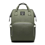 Sac à dos bébé maternité LEQUEEN imperméable vert olive poches multiples bretelles ajustables portage bébé confortable usage quotidien outdoor