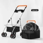 Poussette pliable pour animaux de compagnie chiens et chats sac léger détachable transport facile