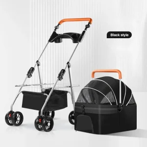Poussette pliable pour animaux de compagnie chiens et chats sac léger détachable transport facile