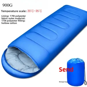 Sac de couchage en coton polyester 100% doublure polyponge rembourrage coton sac de compression royal blue 900g Sac de couchage en coton polyester 100% doublure polyponge rembourrage coton sac de compression royal blue 900g