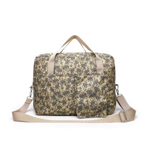 Sac à couches style coréen pour nouveauné sac à bandoulière maman broderie matelassée organisateur de rangement poussette grand sac main  Green Flower