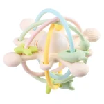Hochet sensoriel et anneau de dentition jouet pour nouveaunés développement moteur pastel colors soft plastic cadeau bébé 036 mois