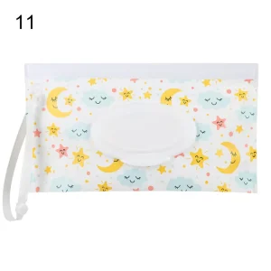 Étui de transport portable pour bébé couvercle rabattable pochette cosmétique boîte à mouchoirs sac de lingettes humides accessoires de poussette style élégant qualité supérieure