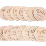 Accessoires de photographie pour nouveaunés 7 pièces cartes de jalon mensuelles en bois cadeaux de réception pour bébé garçons et filles accessoires de photo  JN006