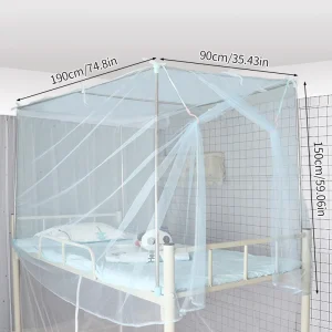 Moustiquaire d’angle portable en tissu léger protection contre les insectes usage intérieur lit d’enfant chambre d’étudiant design moderne couleur bleue claire dimensions 190x90x150 cm Moustiquaire d’angle portable en tissu léger protection contre les insectes usage intérieur lit d’enfant chambre d’étudiant design moderne couleur bleue claire dimensions 190x90x150 cm
