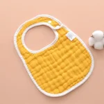 Bavoir bébé bandana en coton doux Deep Yellow 20x27cm 03 ans nouvellené alimentation salive serviette婴兒 bib