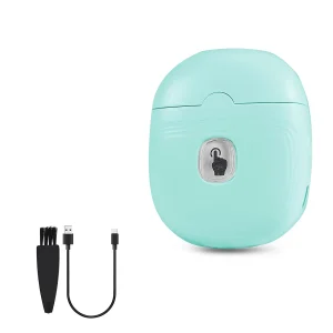 Nettoyeur têtes stylos électrique portable design moderne épuré couleur turquoise brosse incluse_USB charge
