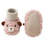 Chaussons bébé confort doux intérieur housse ours peluche sans fermeture