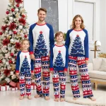 Pyjamas de Noël en famille ensembles assortis motif d&rsquo;arbre de Noël tenues douces et chaudes vêtements de nuit pour enfants et adultes confort unisexe