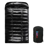 Sac de couchage en duvet d&rsquo;oie noir camping randonnée hiver adultes portable isolant confortable moderne Whitlewolf